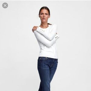 Zara - off white basic sweater XL